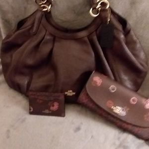 Coach Oxblood purse  and wallet set